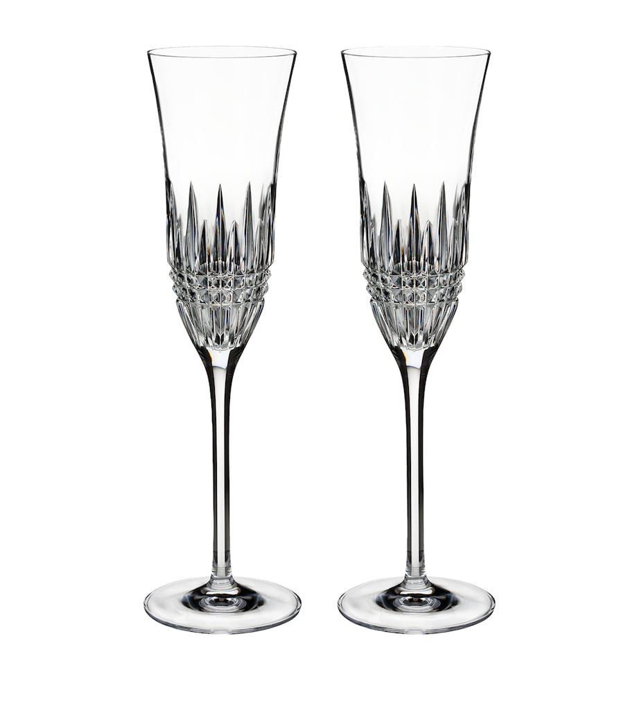 Waterford Lismore Diamond Essence champagne flutes set of two 220ml (British brand)