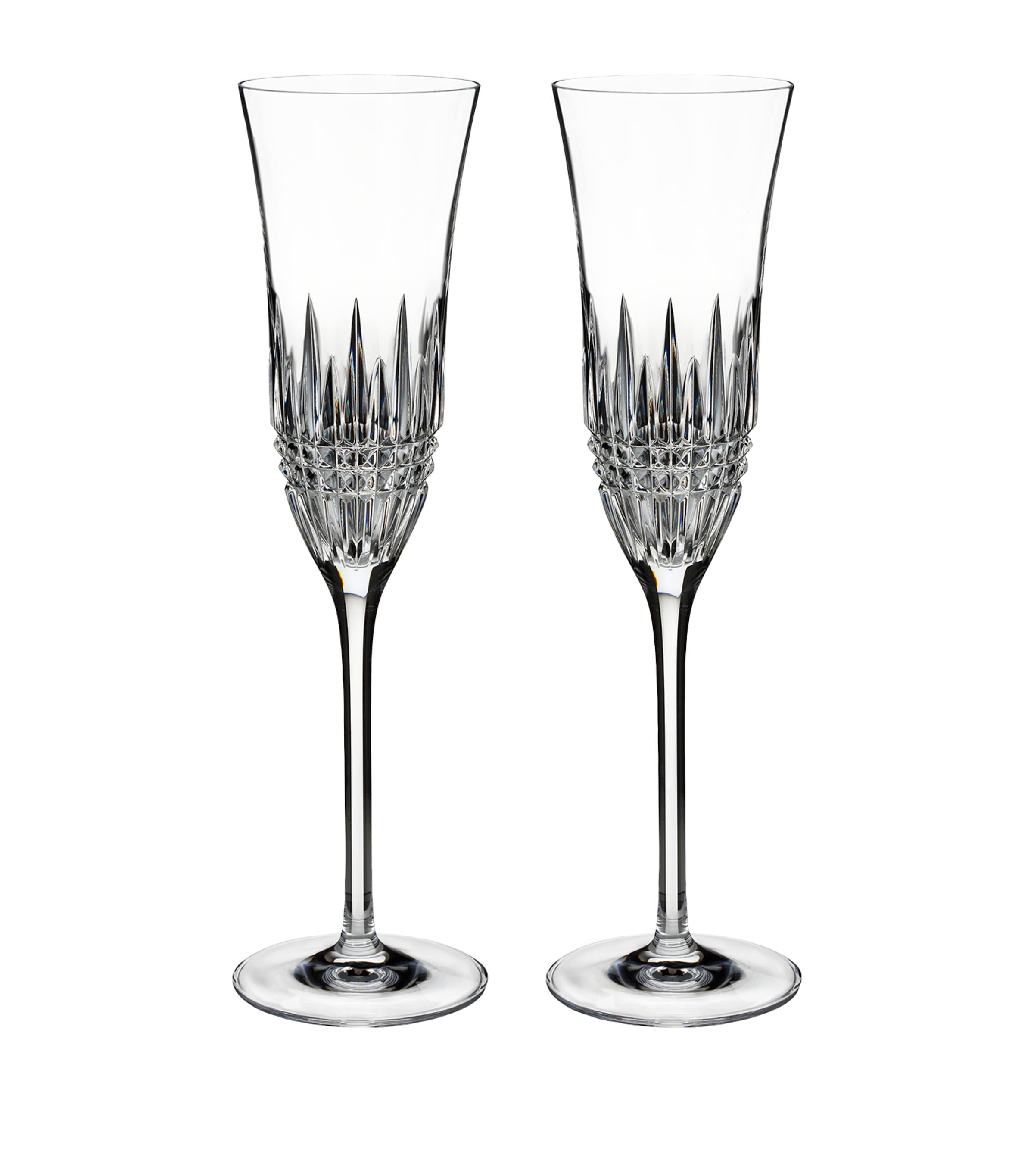 Waterford Lismore Diamond Essence champagne flutes set of two 220ml (British brand)