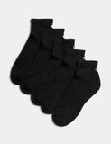 Cotton rich cushioned anklets 5-pack, imported from the UK