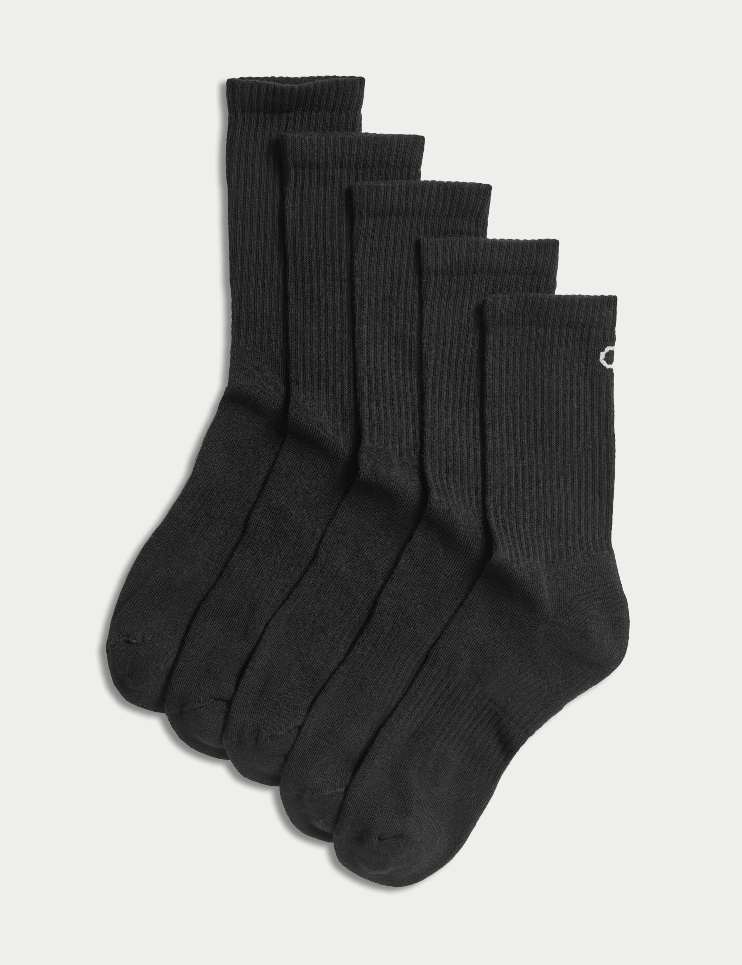 Goodmove cotton rich cushioned crew socks 5-pack, imported from the UK