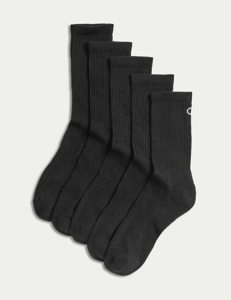 Goodmove cotton rich cushioned crew socks 5-pack, imported from the UK