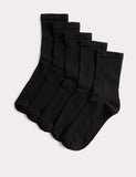 M&S 5pk cotton rich ribbed ankle high socks, imported from the UK