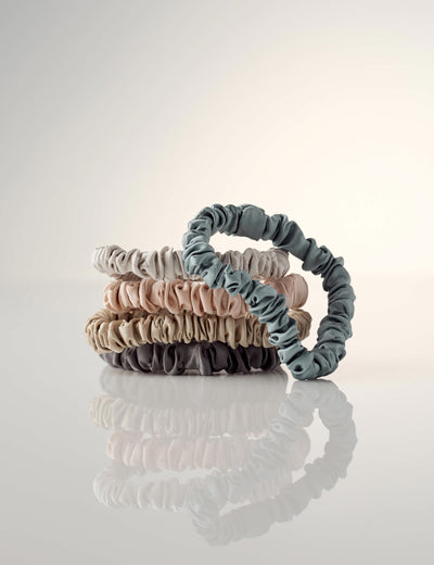M&S M&S 5pk Mulberry Silk Slim Scrunchies Hair Bands- Buy online at McGrocer