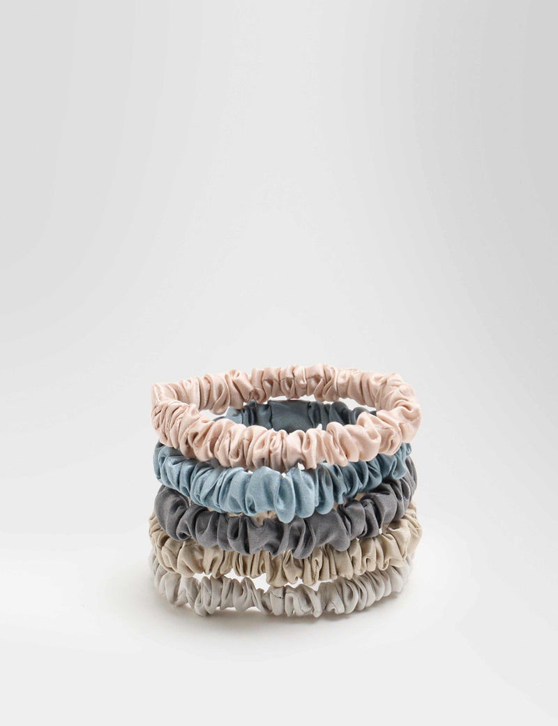 M&S slim silk scrunchies 5pk, imported from the UK