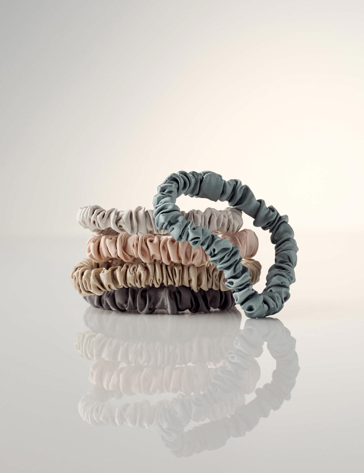 M&S slim silk scrunchies 5pk, imported from the UK