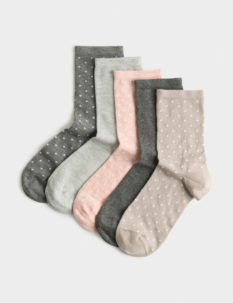 M&S ankle socks polka dot 5-pack, UK version