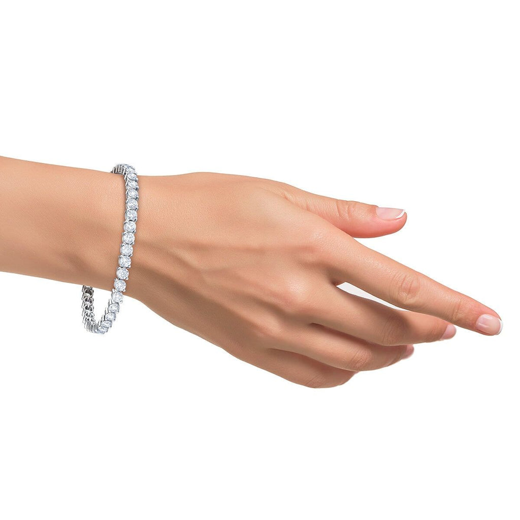 6.00ctw Round Brilliant Cut Diamond Tennis Bracelet, 18ct White Gold