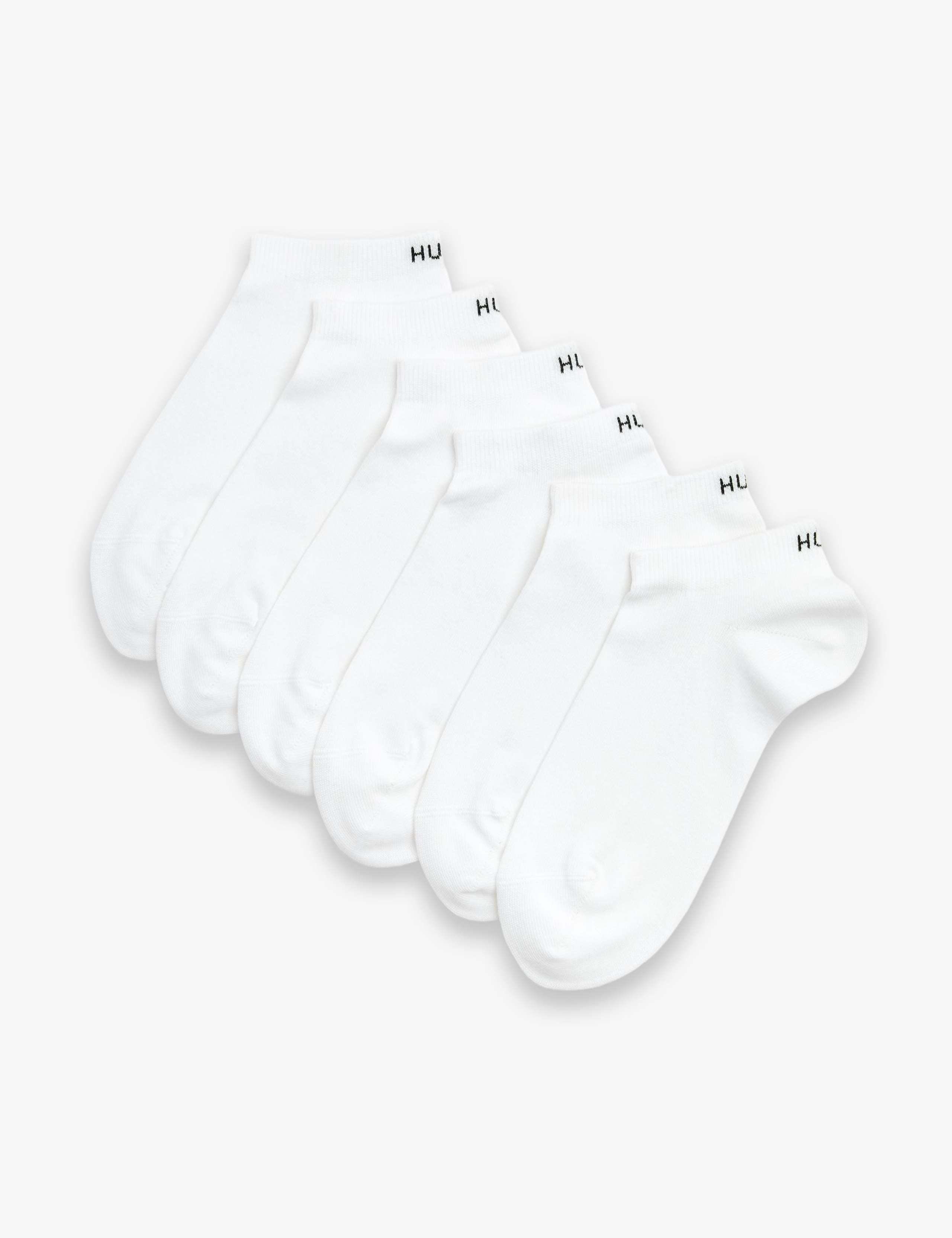 HUGO cotton rich logo trainer socks 6 pack - British product