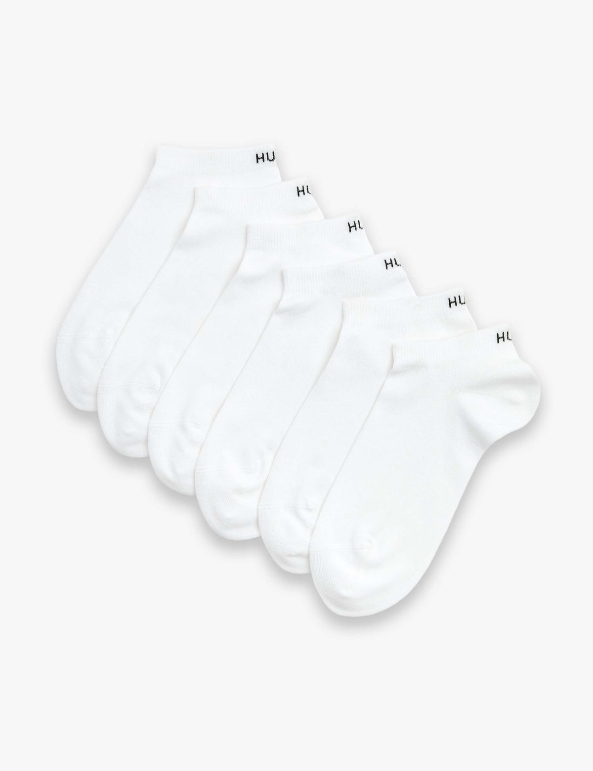 HUGO cotton rich logo trainer socks 6 pack - British product