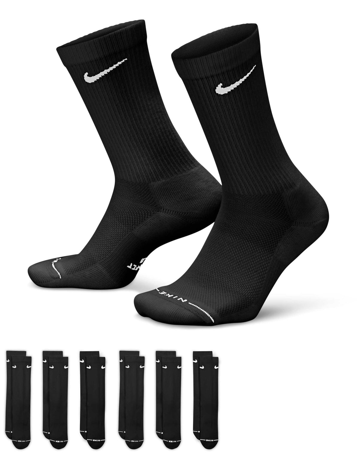 Nike everyday elevated crew socks 6-pack, UK version