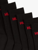 HUGO logo cotton rich ribbed socks 6 pack (British brand)