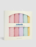 JoJo Maman Bébé pastel muslin squares 6 pack, imported from the UK