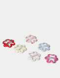 Spotted flower hair snaps 6 pack, imported from the UK
