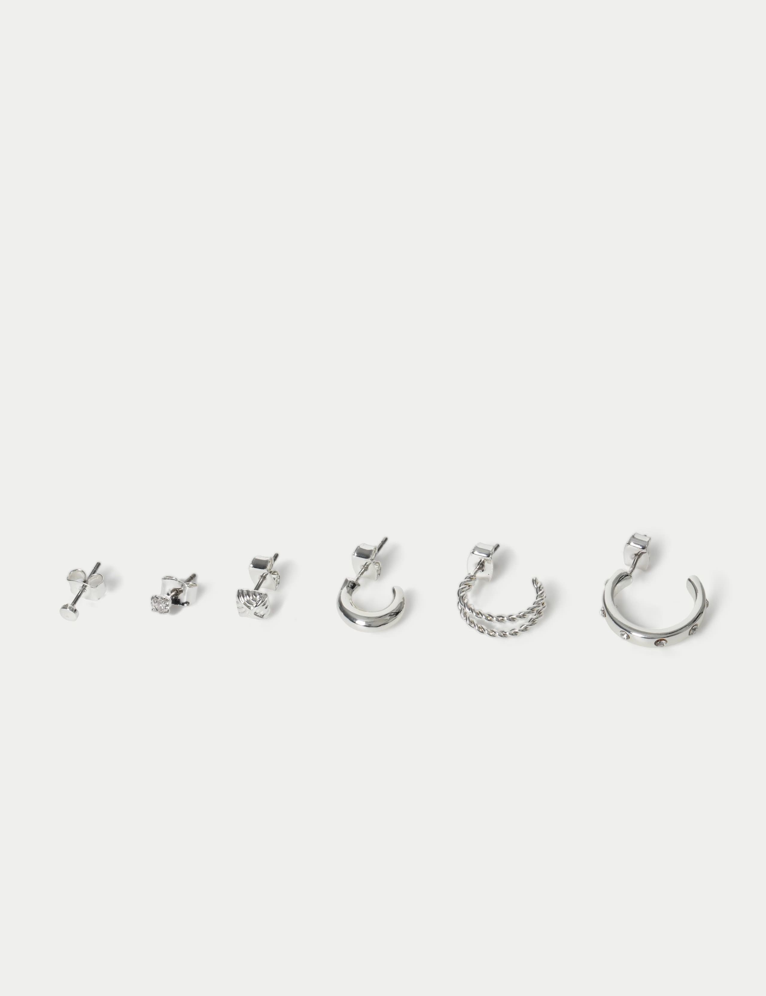 M&S 6 pack stone hoop and stud earrings, UK version