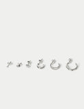M&S 6 pack stone hoop and stud earrings, UK version