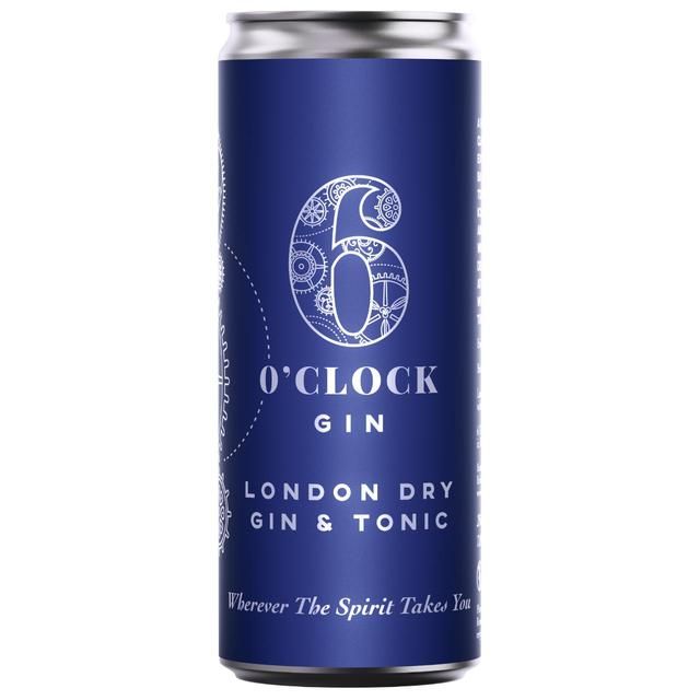 6 O'clock Gin London Dry Gin & Tonic   250ml