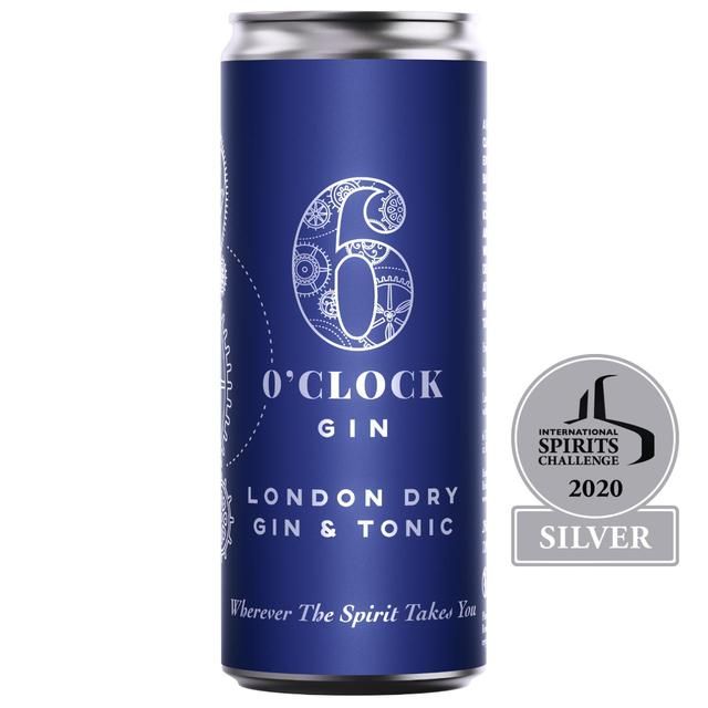 6 O'clock Gin London Dry Gin & Tonic   250ml