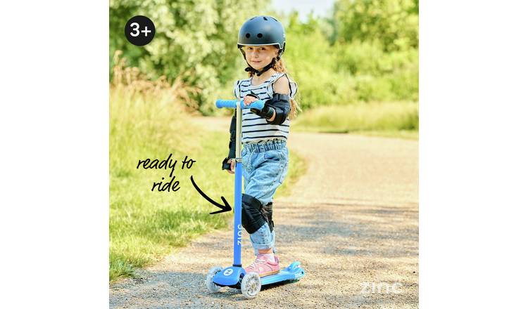 Zinc T-Motion Kids Light Up 3 Wheel Scooter - Blue