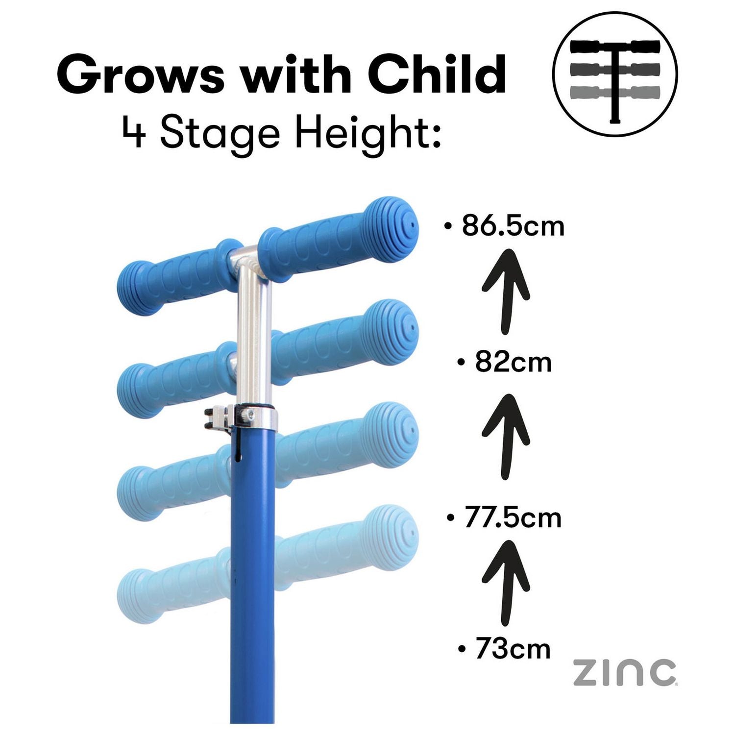 Zinc T-Motion kids light up scooter, imported from the UK