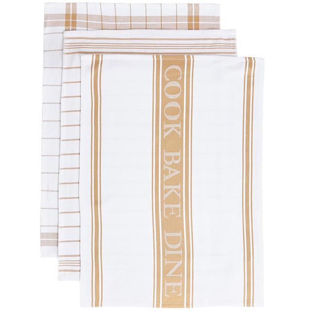 M&S Collection Antibacterial Striped Tea Towels   3 per pack