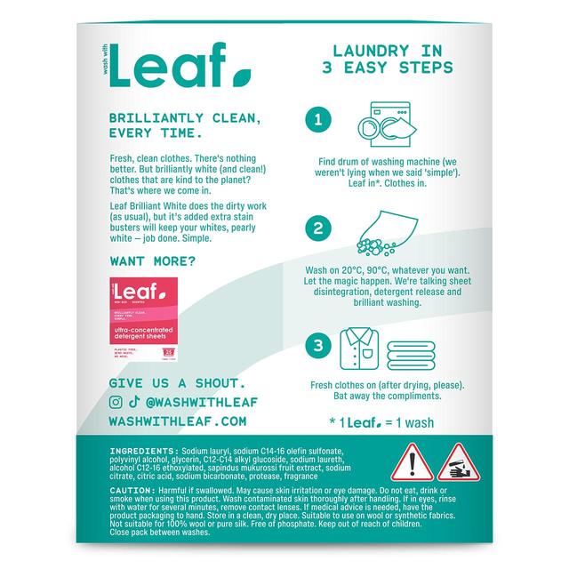 Wash with Leaf Brilliant White 50 Sheets   50 per pack GOODS M&S   