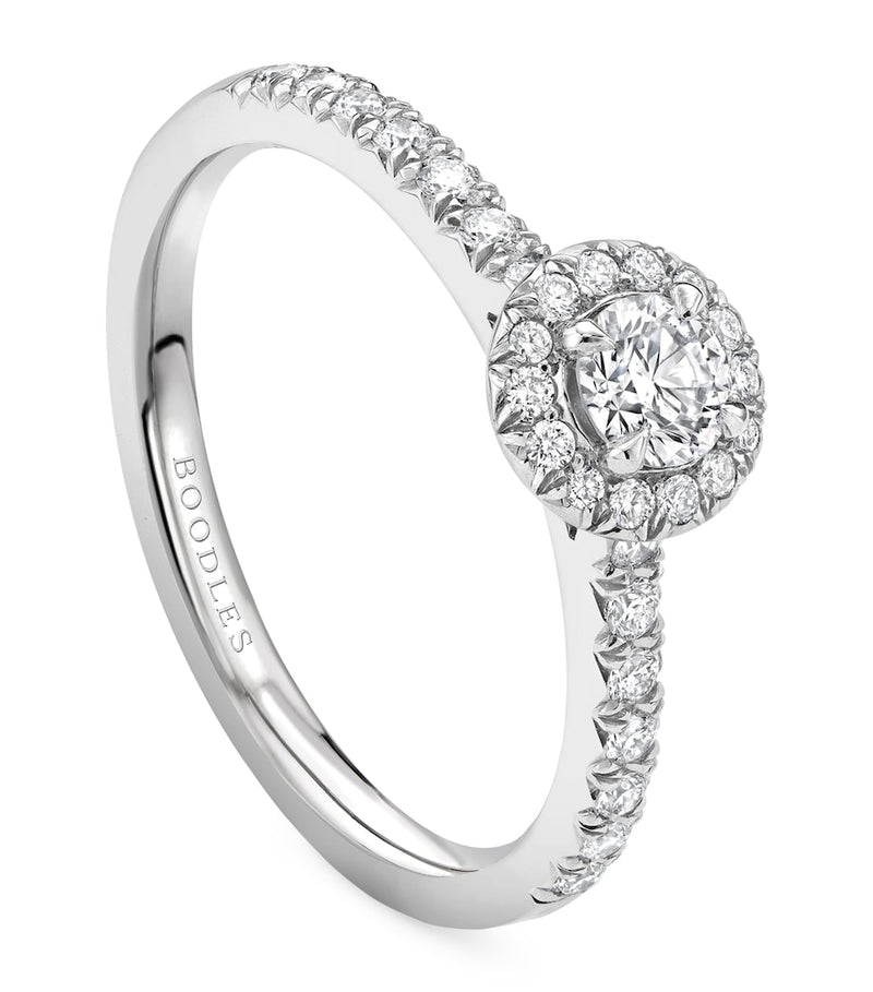 Boodles vintage engagement ring platinum diamonds, UK version