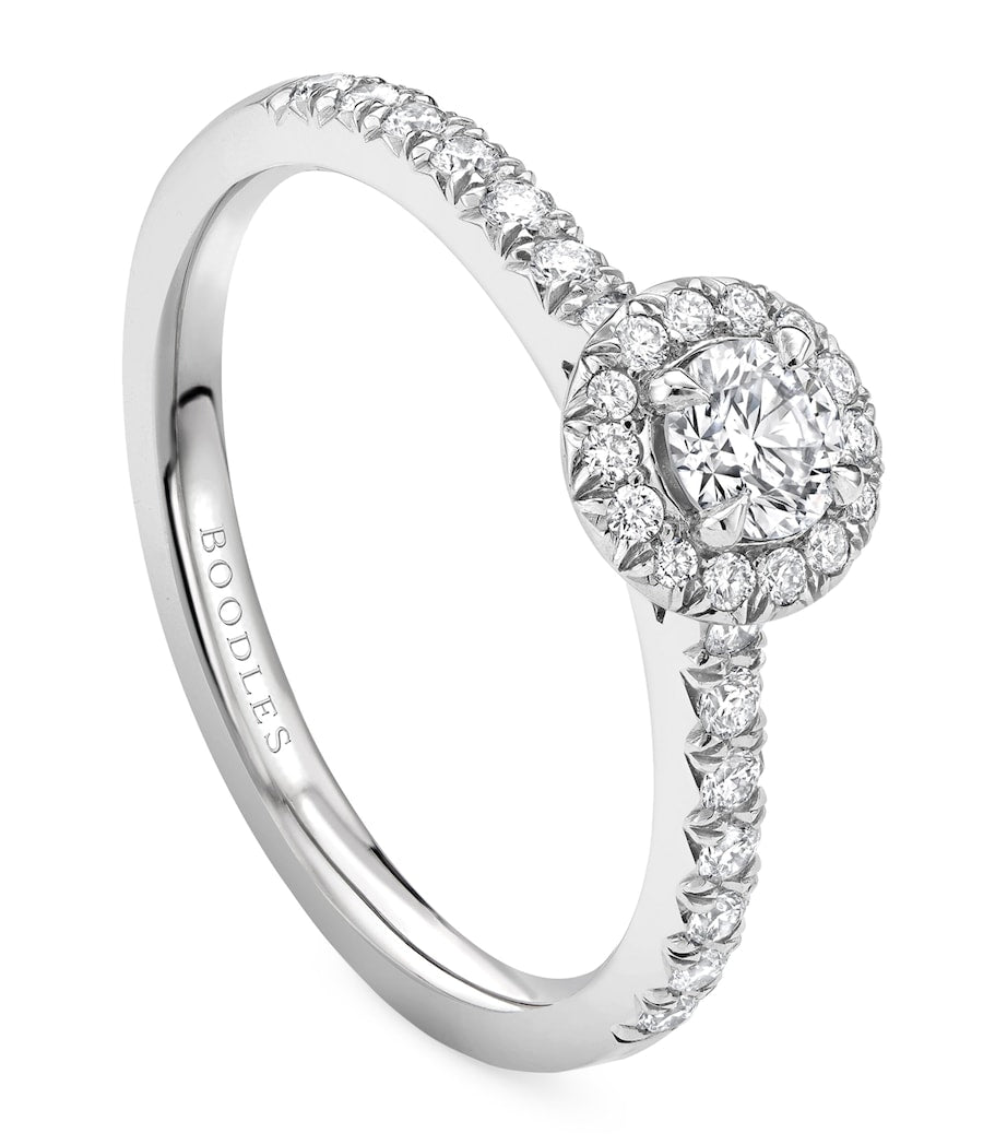 Boodles vintage engagement ring platinum diamonds, UK version