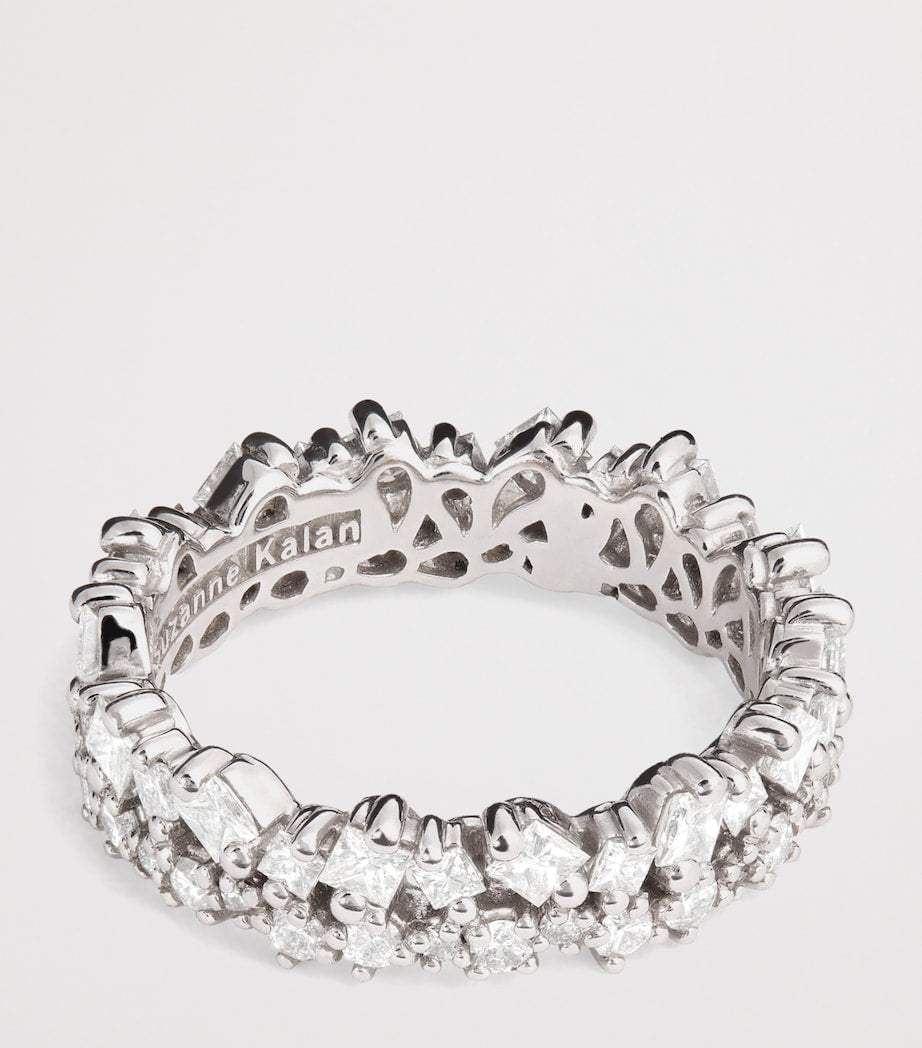 Suzanne Kalan princess eternity ring white gold diamonds (British brand)