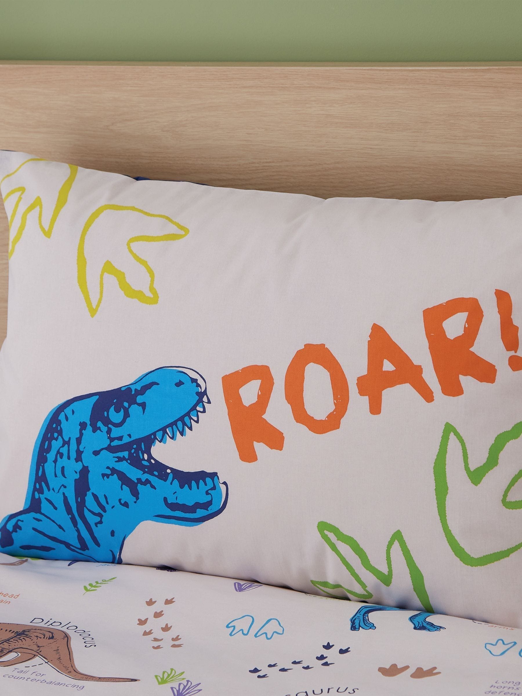 Catherine Lansfield Natural Prehistoric Dinosaurs Reversible Duvet Cover Set - British product