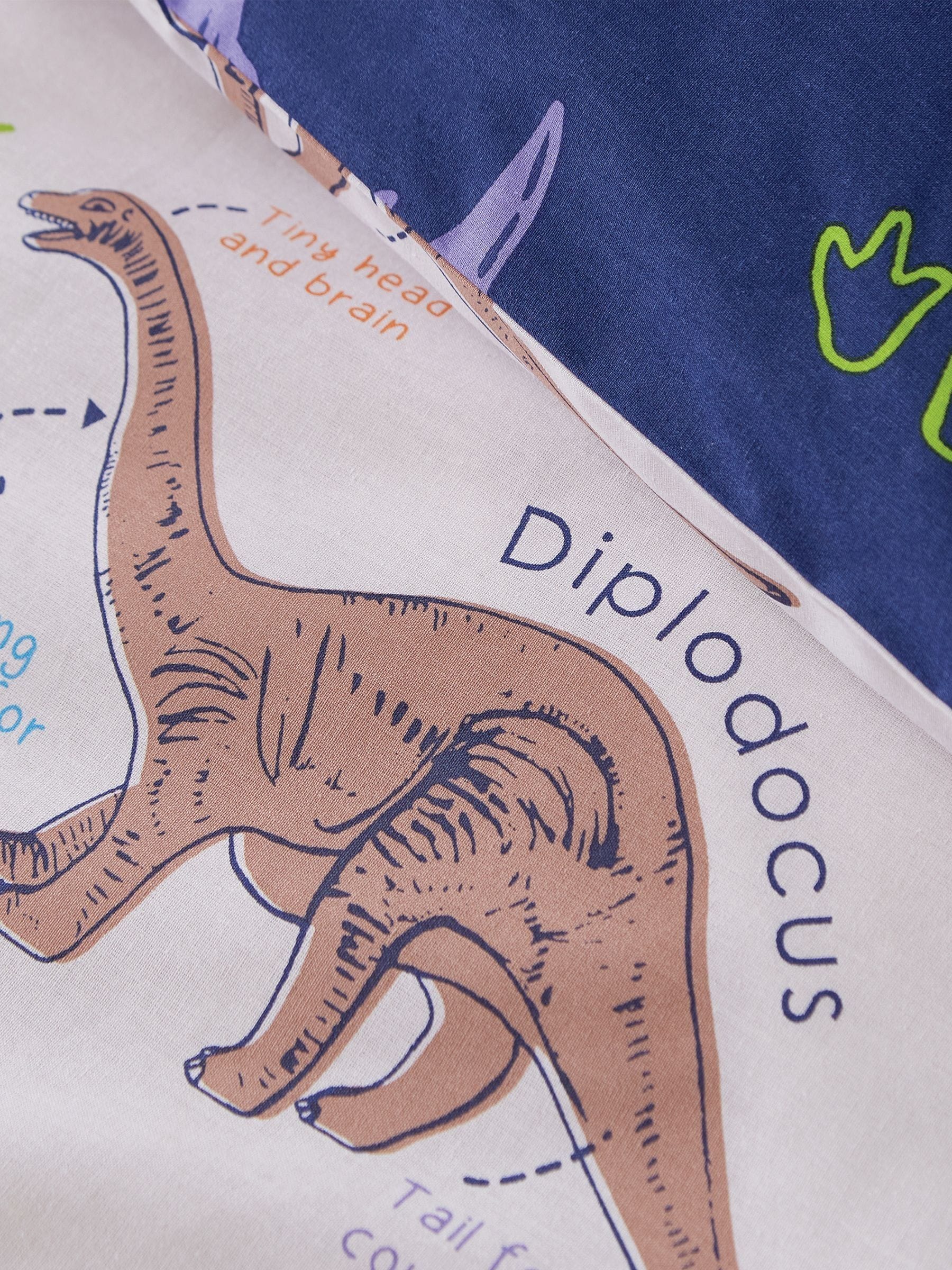 Catherine Lansfield Natural Prehistoric Dinosaurs Reversible Duvet Cover Set - British product