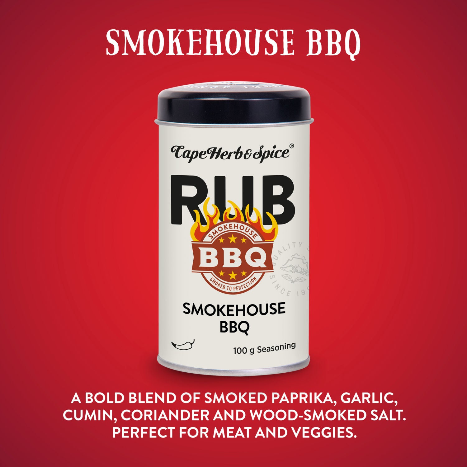 Cape Herb & Spice Smokehouse BBQ seasoning 100g, UK version