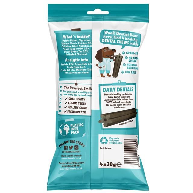 Denzel's Daily Dental Medium Dogs Chicken Peppermint & Decaf Green Tea   100g