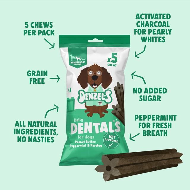 Denzel's Daily Dentals For Medium Dogs Peanut Butter Peppermint & Parsley   100g