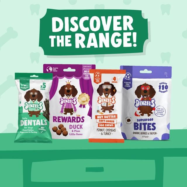 Denzel's Daily Dentals For Medium Dogs Peanut Butter Peppermint & Parsley   100g GOODS M&S   