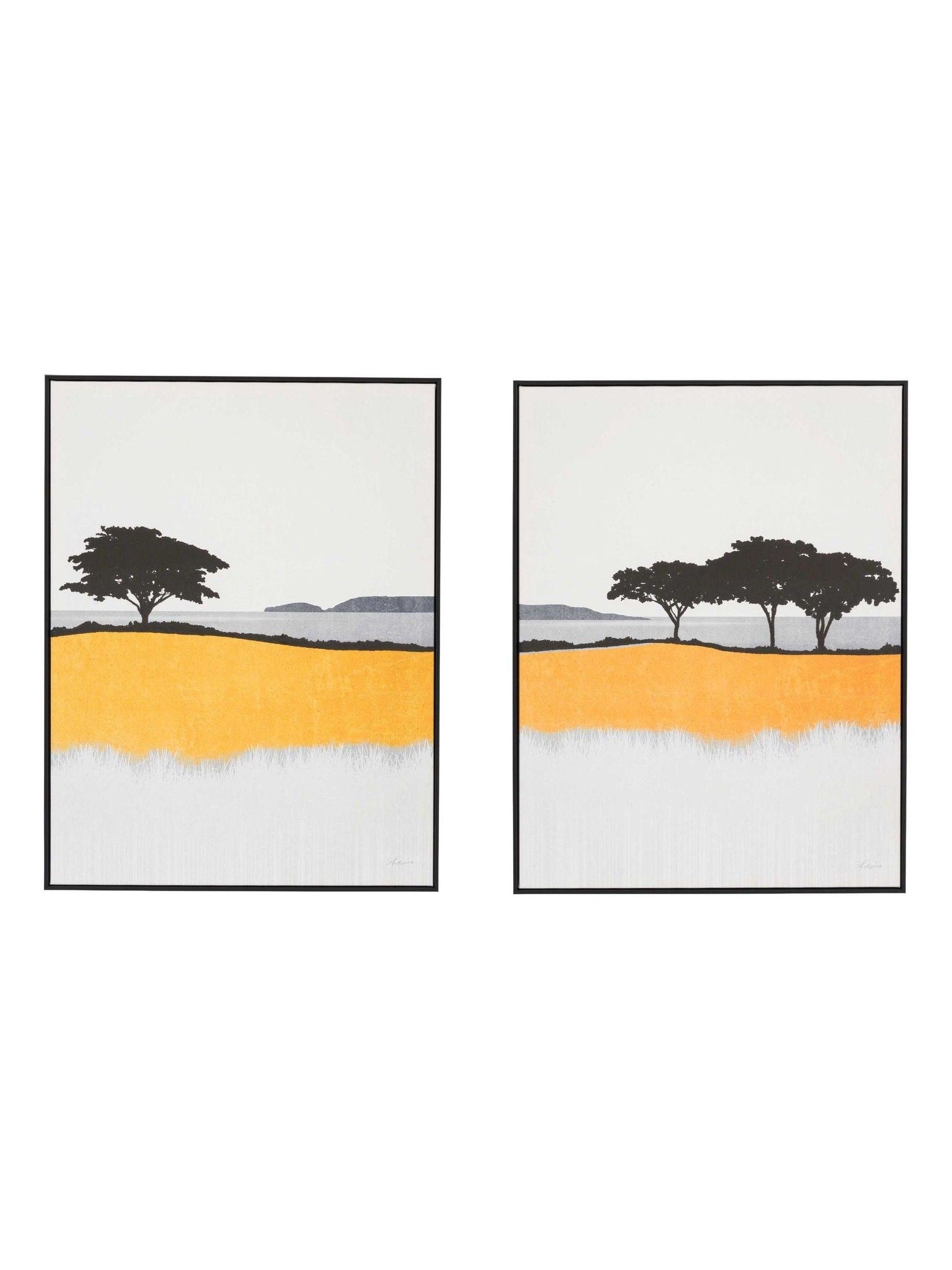 Gallery Home framed canvas Yellow Bayview set of 2 64.5x49.5cm, UK version
