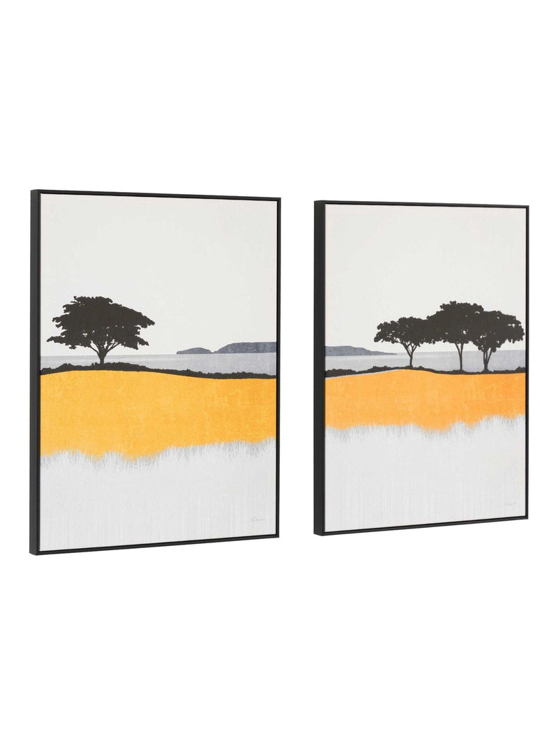 Gallery Home framed canvas Yellow Bayview set of 2 64.5x49.5cm, UK version