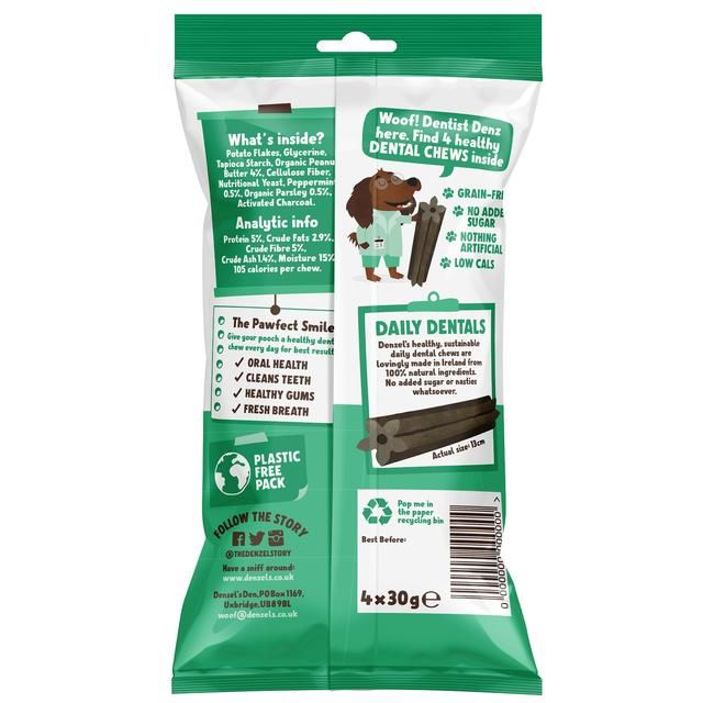 Denzel's Daily Dentals For Large Dogs Peanut Butter Peppermint & Parsley   120g GOODS M&S   