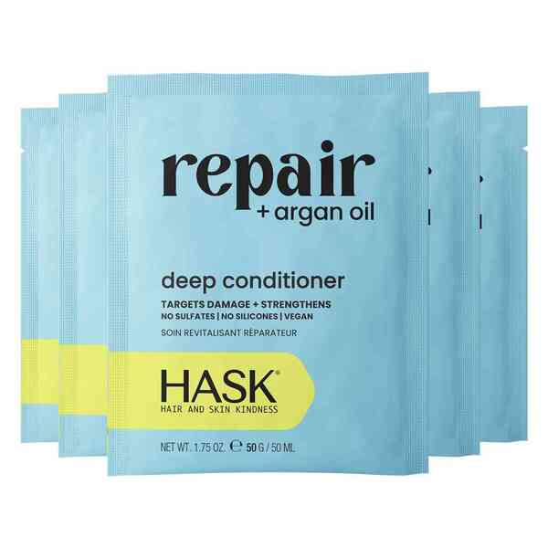 Hask Argan Oil Repairing Deep Conditioner 50ml 5 pack, imported from the UK