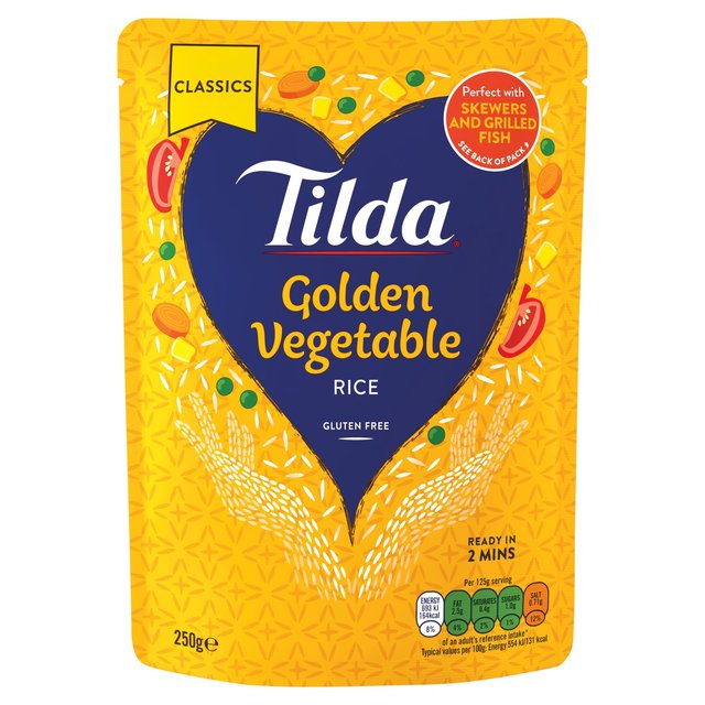 Tilda Microwave Golden Vegetable Long Grain Rice   250g