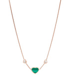 Rose Gold, Diamond and Malachite Happy Hearts Necklace