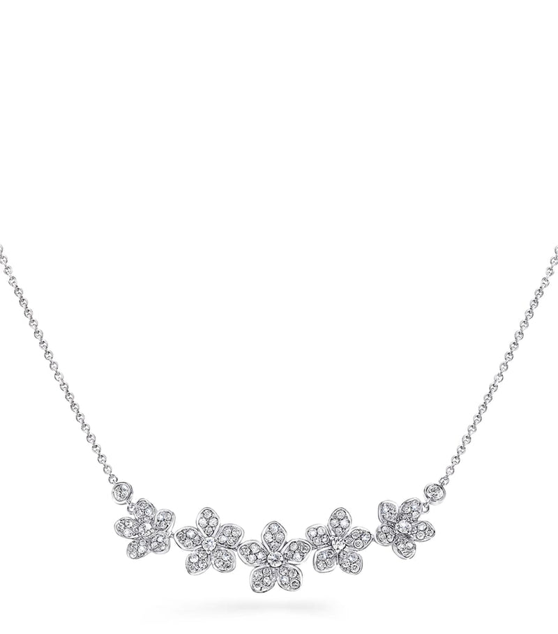 Graff white gold diamond Wild Flower necklace, imported from the UK