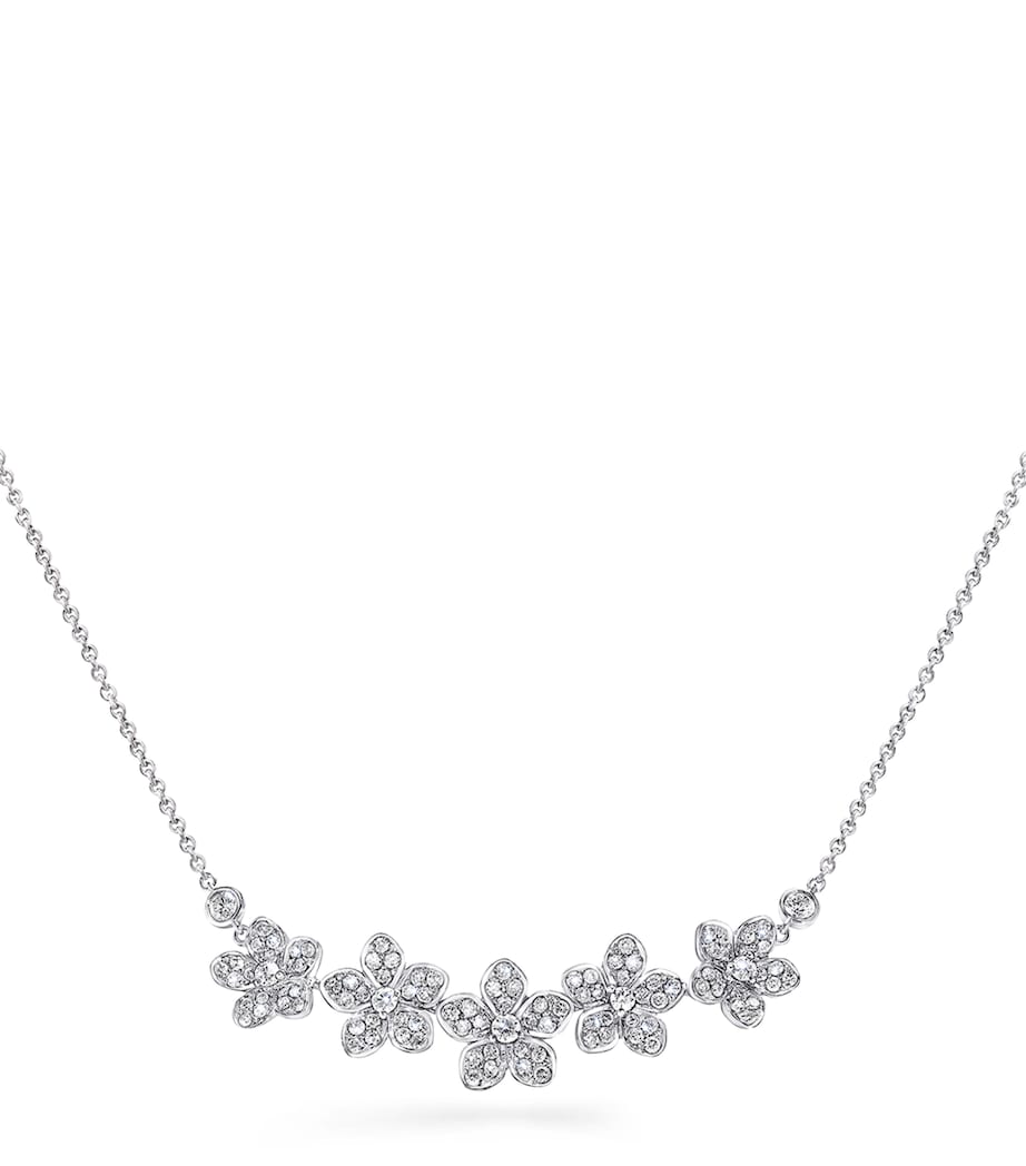 Graff white gold diamond Wild Flower necklace, imported from the UK