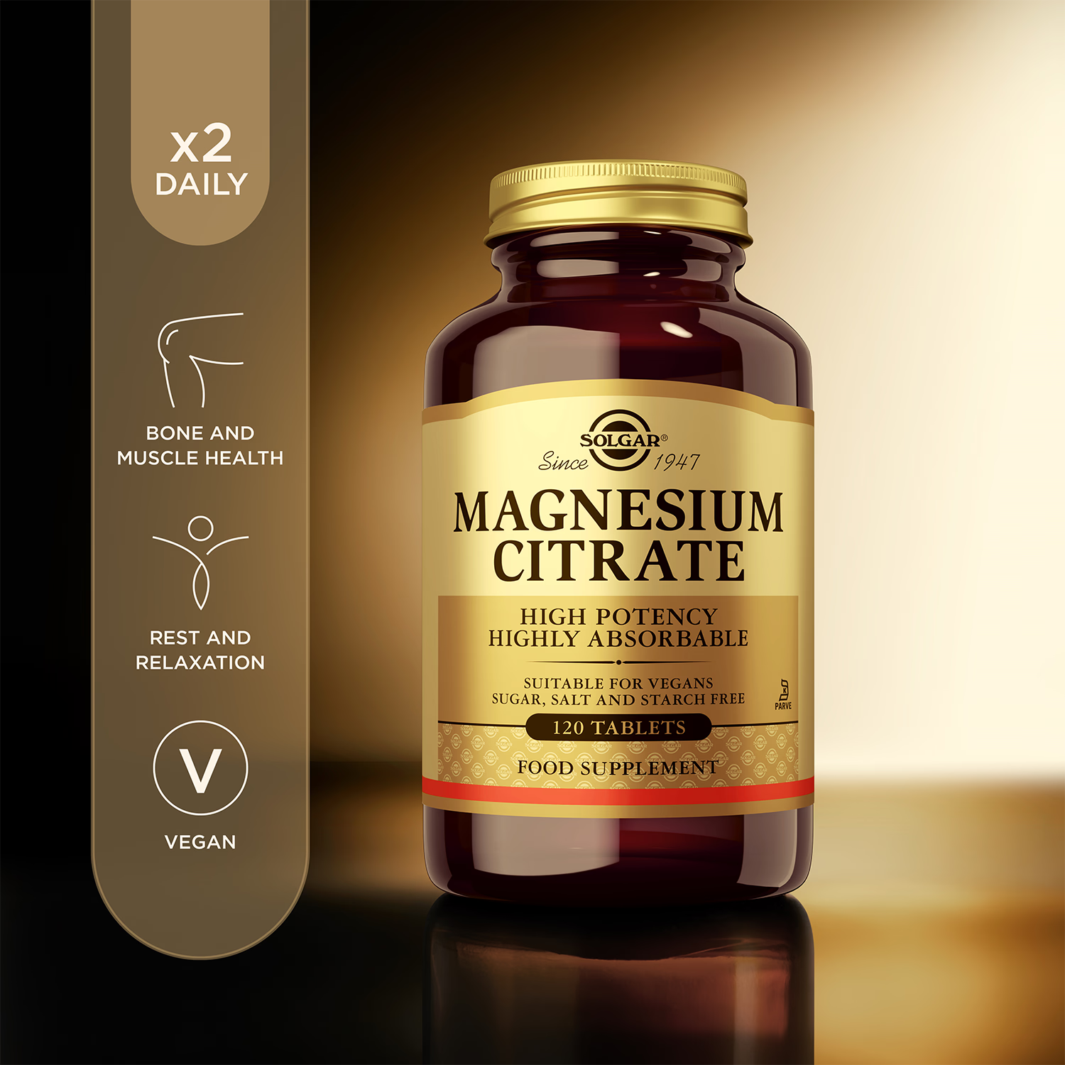 Solgar Magnesium Citrate Tablets 120 (British brand)