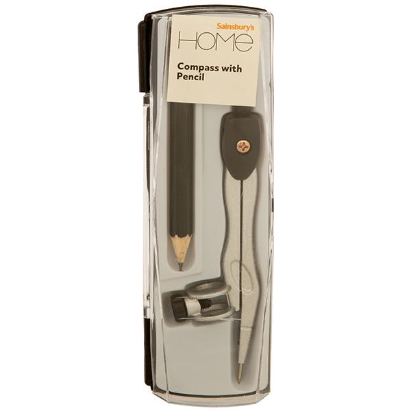 Sainsbury's Home compass set with pencil (British brand)