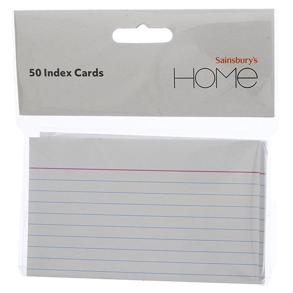 Sainsbury's index cards 50 pack - British product