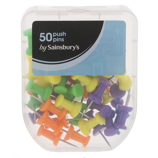 Sainsbury's Home push pins assorted colours 50pk (British brand)