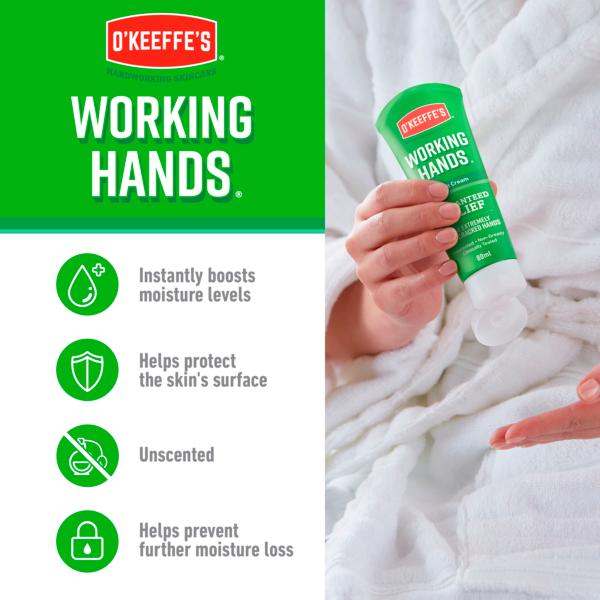 O'Keeffe's Working Hands hand cream 85g, imported from the UK
