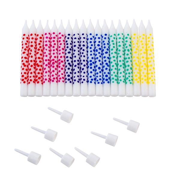 Sainsbury's rainbow pattern candles 24pk, imported from the UK