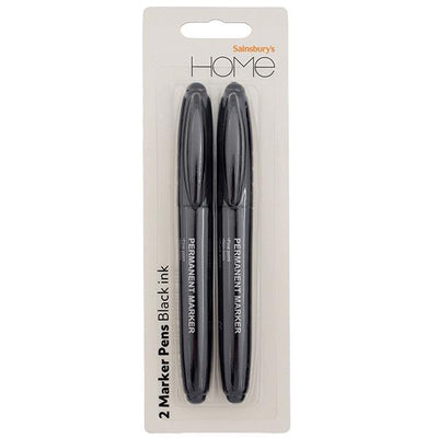 Sainsburys Sainsbury's Home Black Marker Pens 2 Pack- Buy online at McGrocer