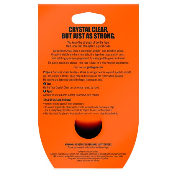 Gorilla Crystal Clear Repair Tape 8.2m x 48mm, UK version